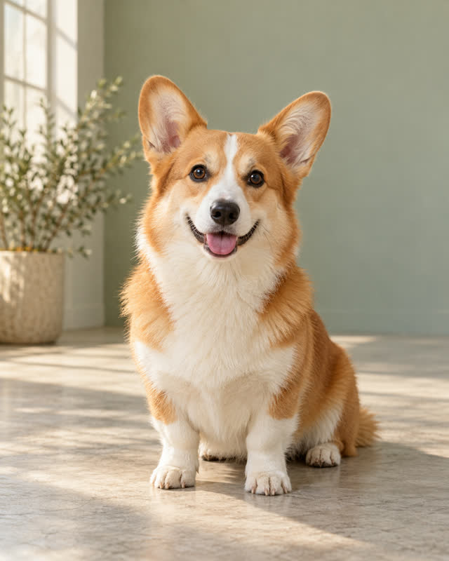 The original corgi example photo: one pet, with a clear face and visible body